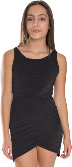 JUNIORS ENVELOPE BANDAGE DRESS