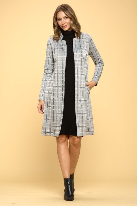 Plaid Open Coat