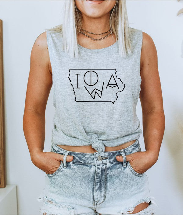 Iowa Line Font Bella Canvas Tank