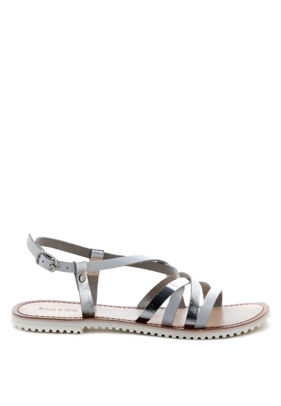 JUNE STRAPPY FLAT LEATHER SANDALS