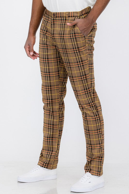 Weiv Mens Plaid Trouser Pants