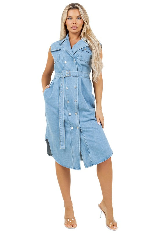 WOMEN SEXY DENIM VEST DRESS