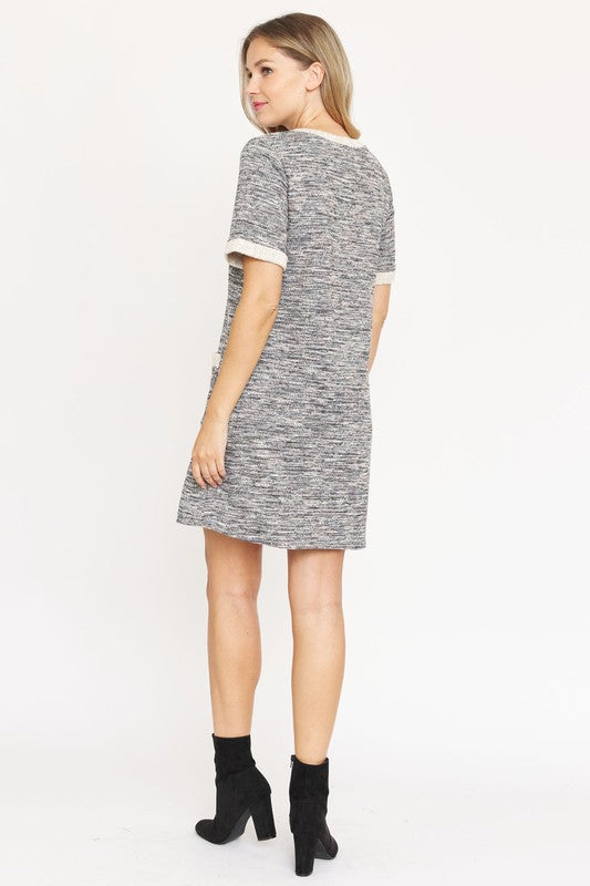 Preppy Tweed Shift Dress