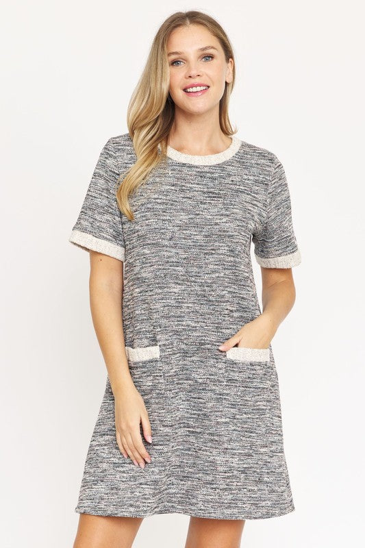 Plus Preppy Tweed Shift Dress