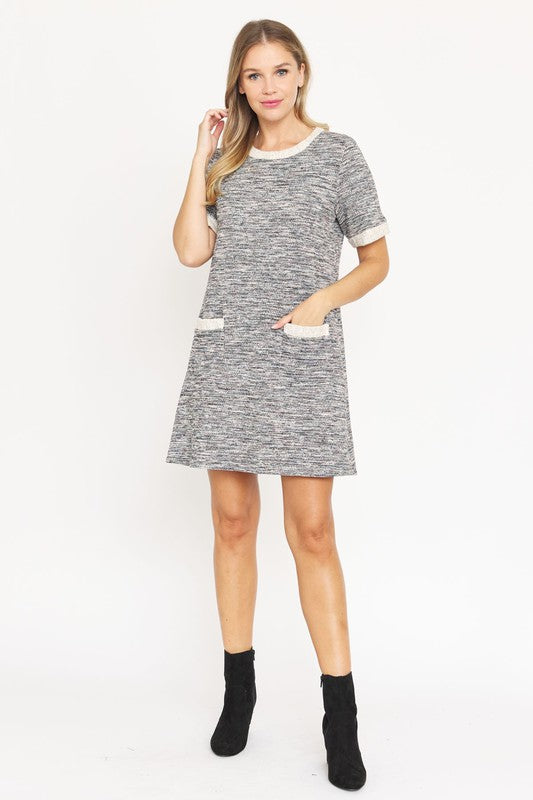 Preppy Tweed Shift Dress