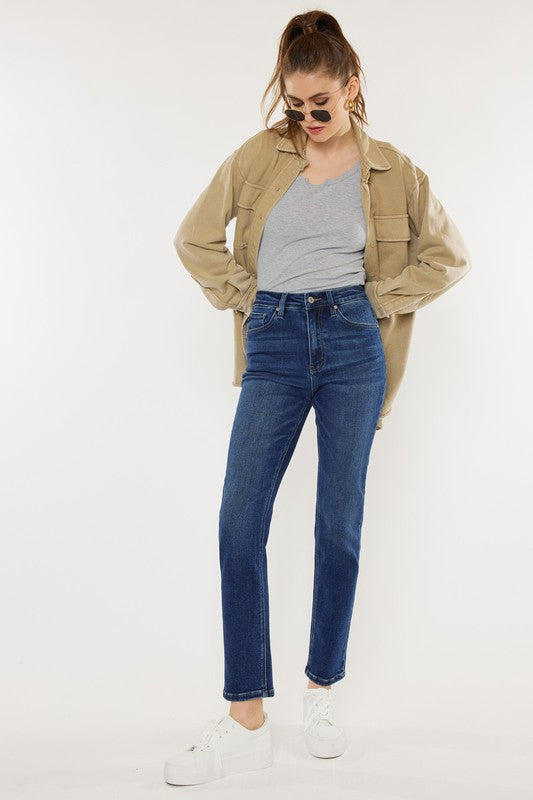 High Rise Slim Straight Jeans