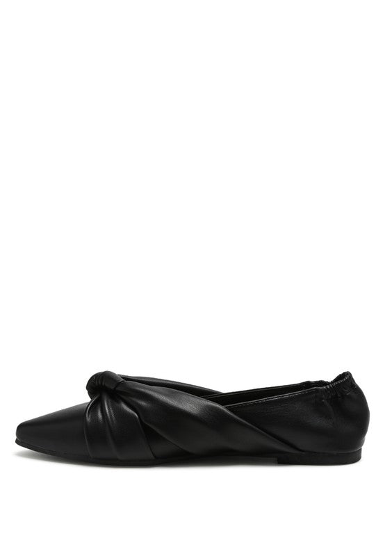 Norma Knot Detail Elasticated Ballet Flats