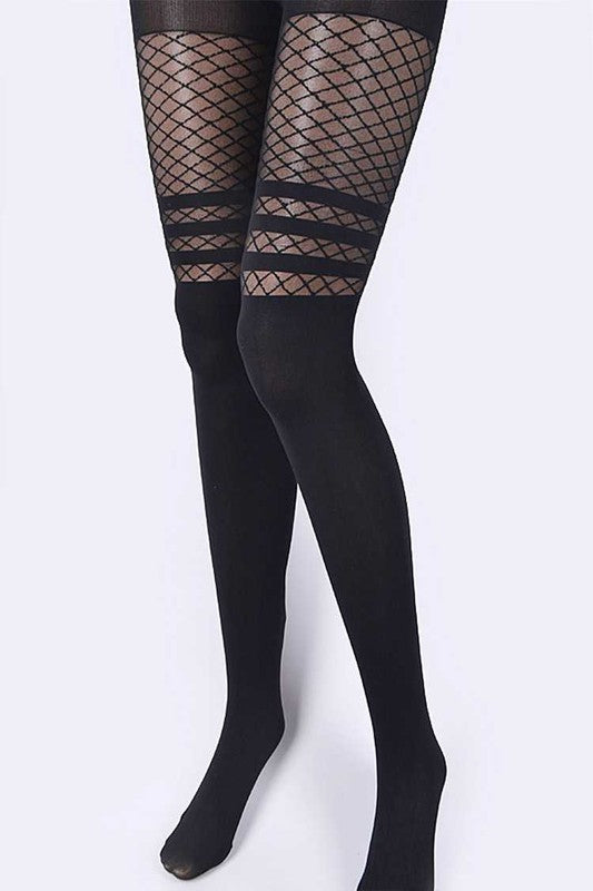 Designed Fishnet Fashion Tights