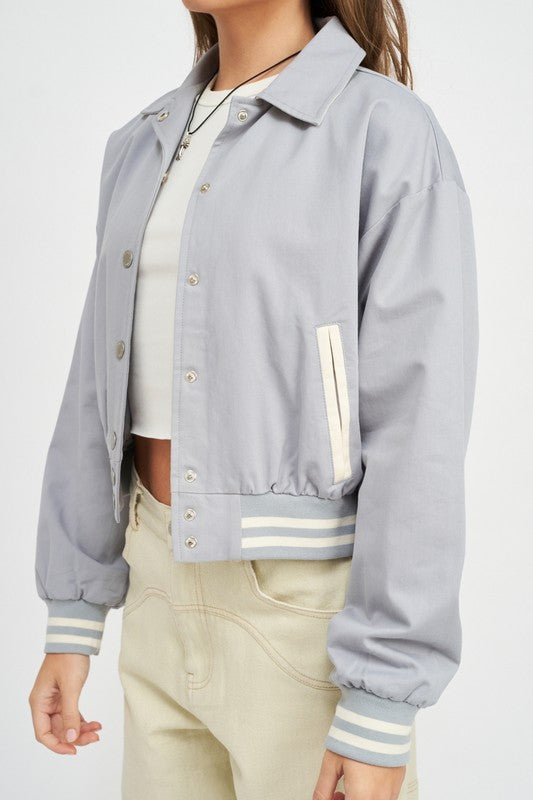 COLLARED BOMBER JACKET