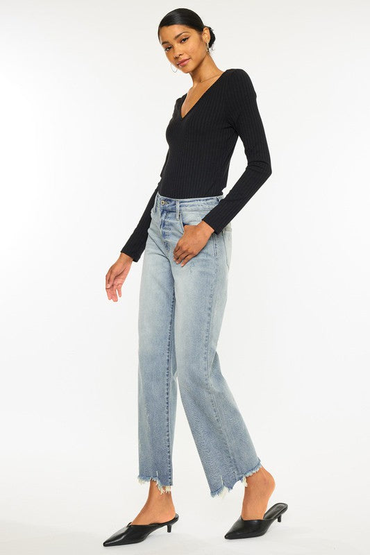 High Rise Slim Wide Leg