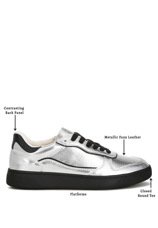 Kyniska Metallic Faux Leather Everyday Sneakers