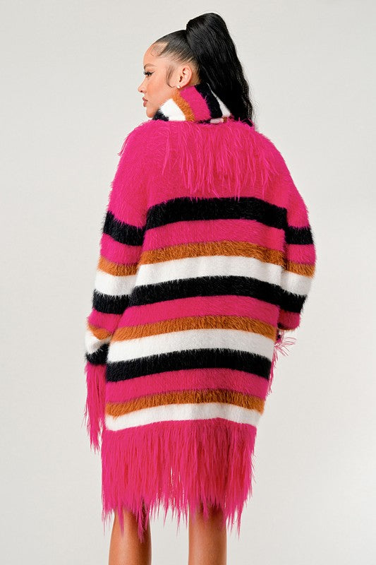 Athina Fuzzy Striped Sweater