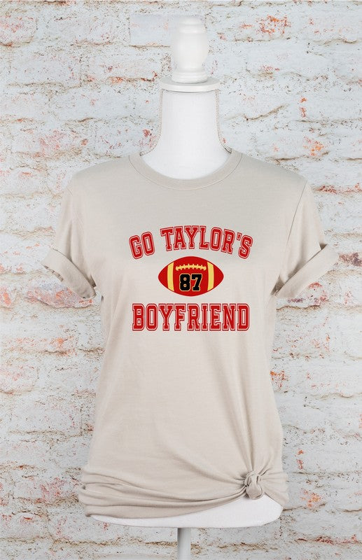 Go Taylor's Boyfriend Football Graphic Tee