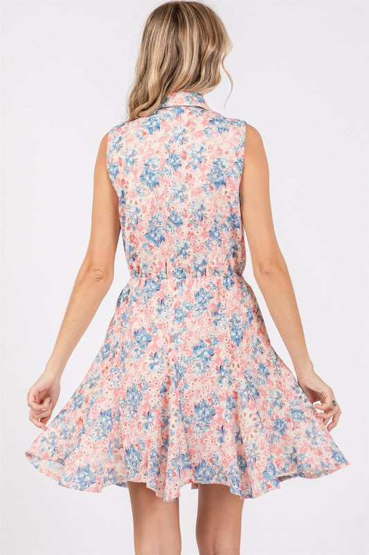 Floral Eyelet Mini Dress