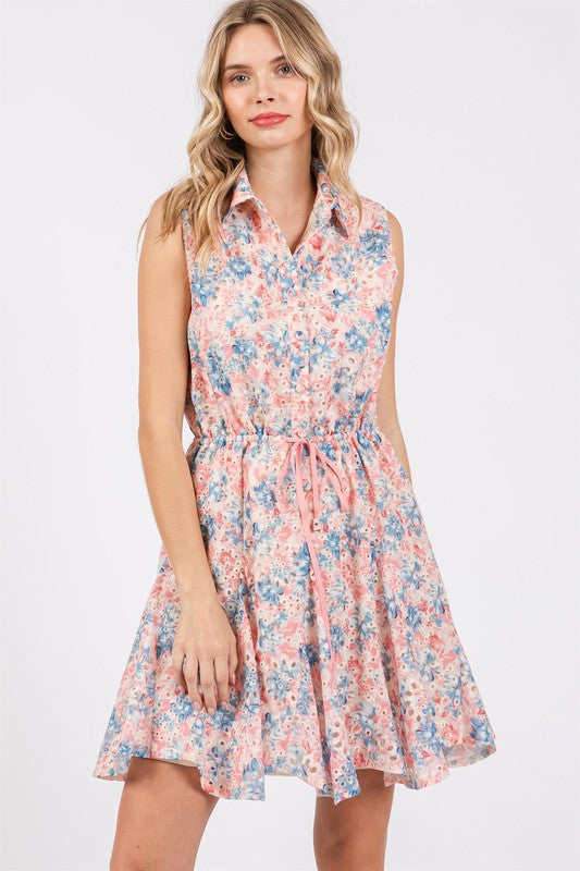 Floral Eyelet Mini Dress