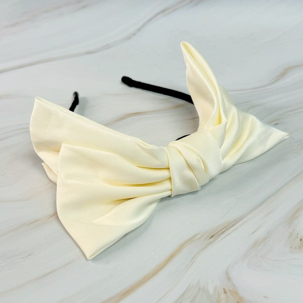 Satin Bow Crown Headband