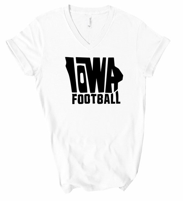 IOWA Football V-Neck Graphic Style Tee