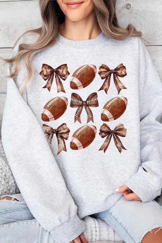 Coquette Football Bow Graphic Fleece Sweatshirts