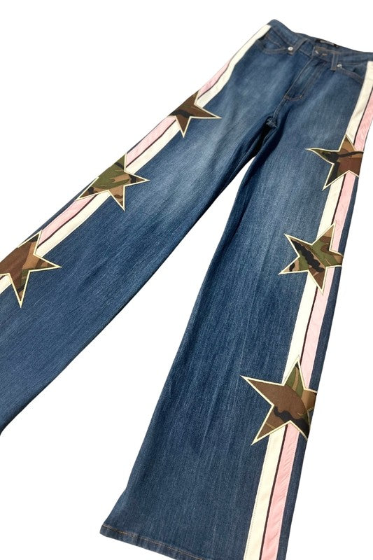 STAR WIDE LEG JEAN IN MEDIUM WASH