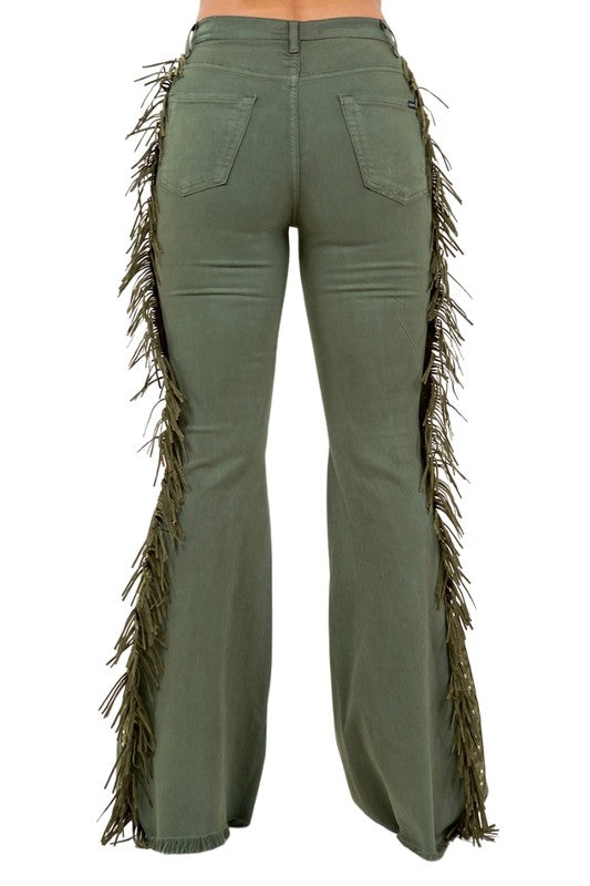 Texas Sun Bell Bottom Jean in Olive