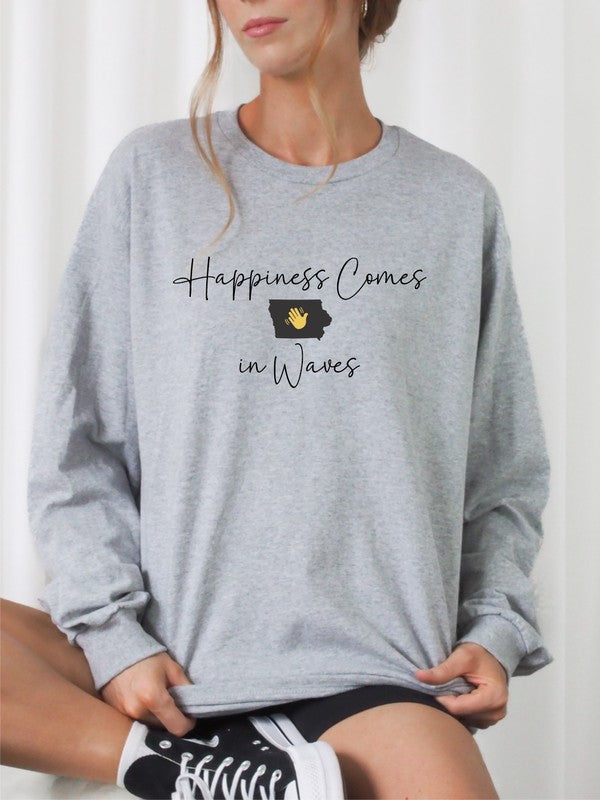 Happiness Comes in Waves Cozy Sweatshirt