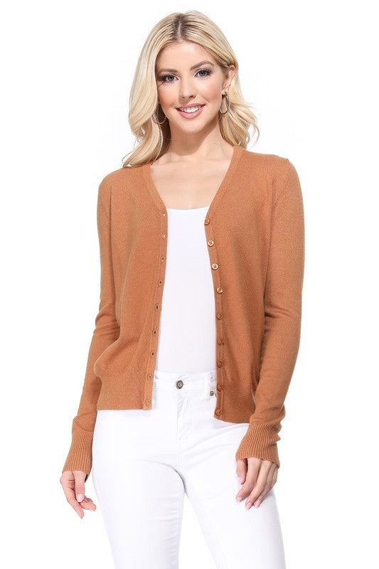 Women's V-Neck Button Down Knit Cardigan Sweater