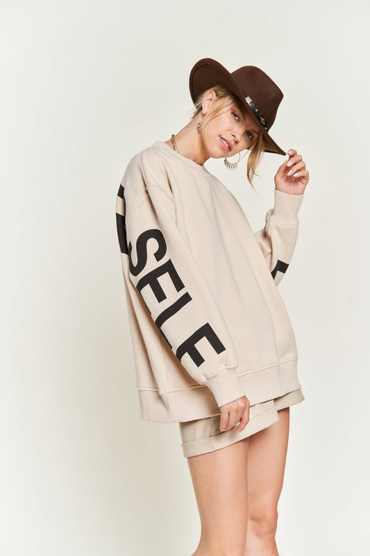 Printed oversized sweatshirt PLUS JJT5032P