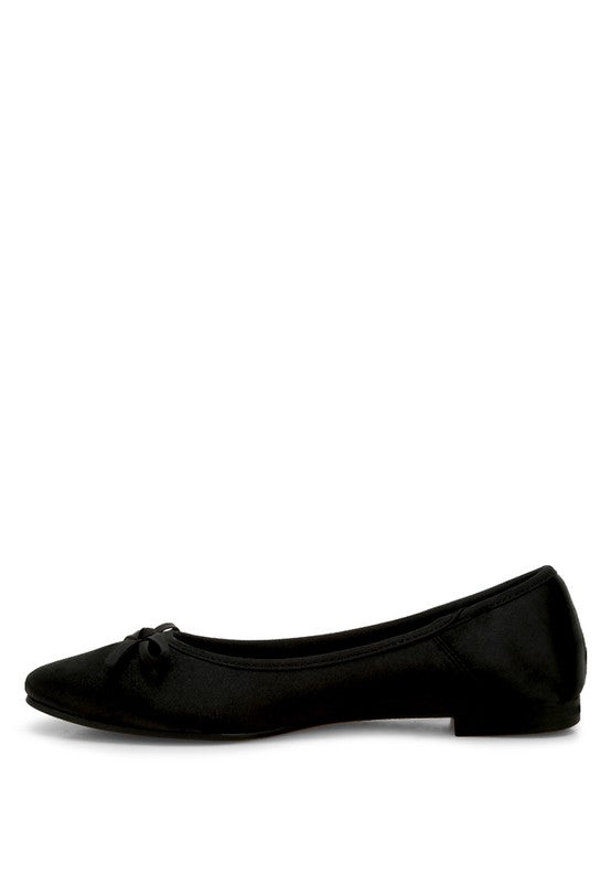 Fearless Satin Bow Embellished Ballerinas