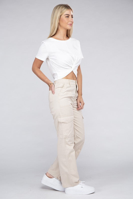 Everyday Wear Elastic-Waist Cargo Pants