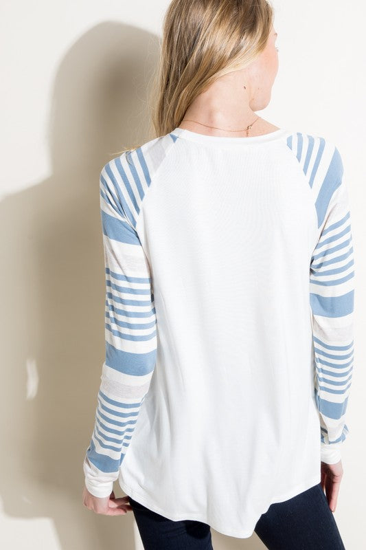 PLUS ENGINEERING STRIPE MIXED TOP