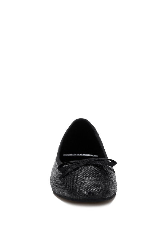 Paper Rings Raffia Ballet Flats