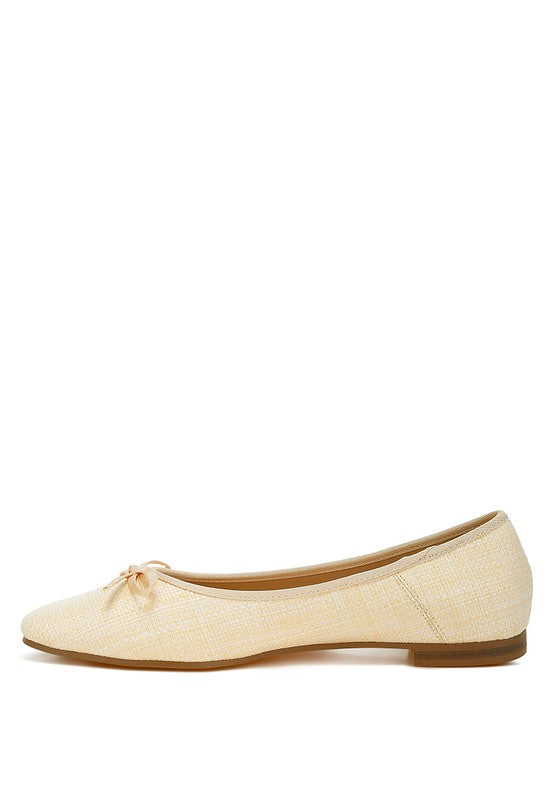 Paper Rings Raffia Ballet Flats