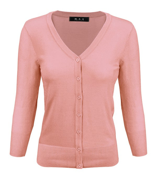 Crewneck Button Down Knit Plus Size  Cardigans