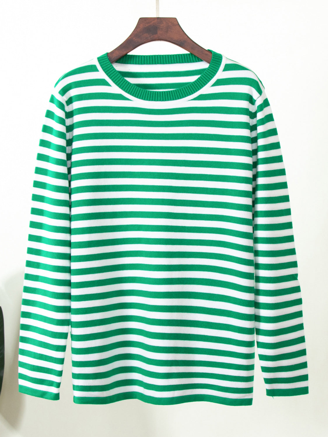 Striped Round Neck Long Sleeve Sweater