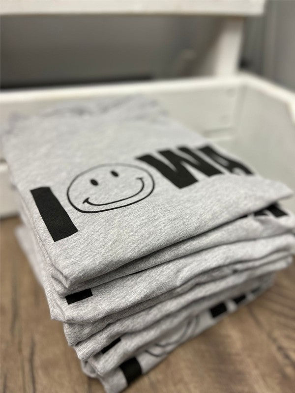 Iowa Smiley Face Boutique Style Tee