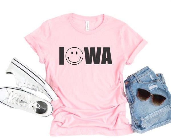 Iowa Smiley Face Boutique Style Tee