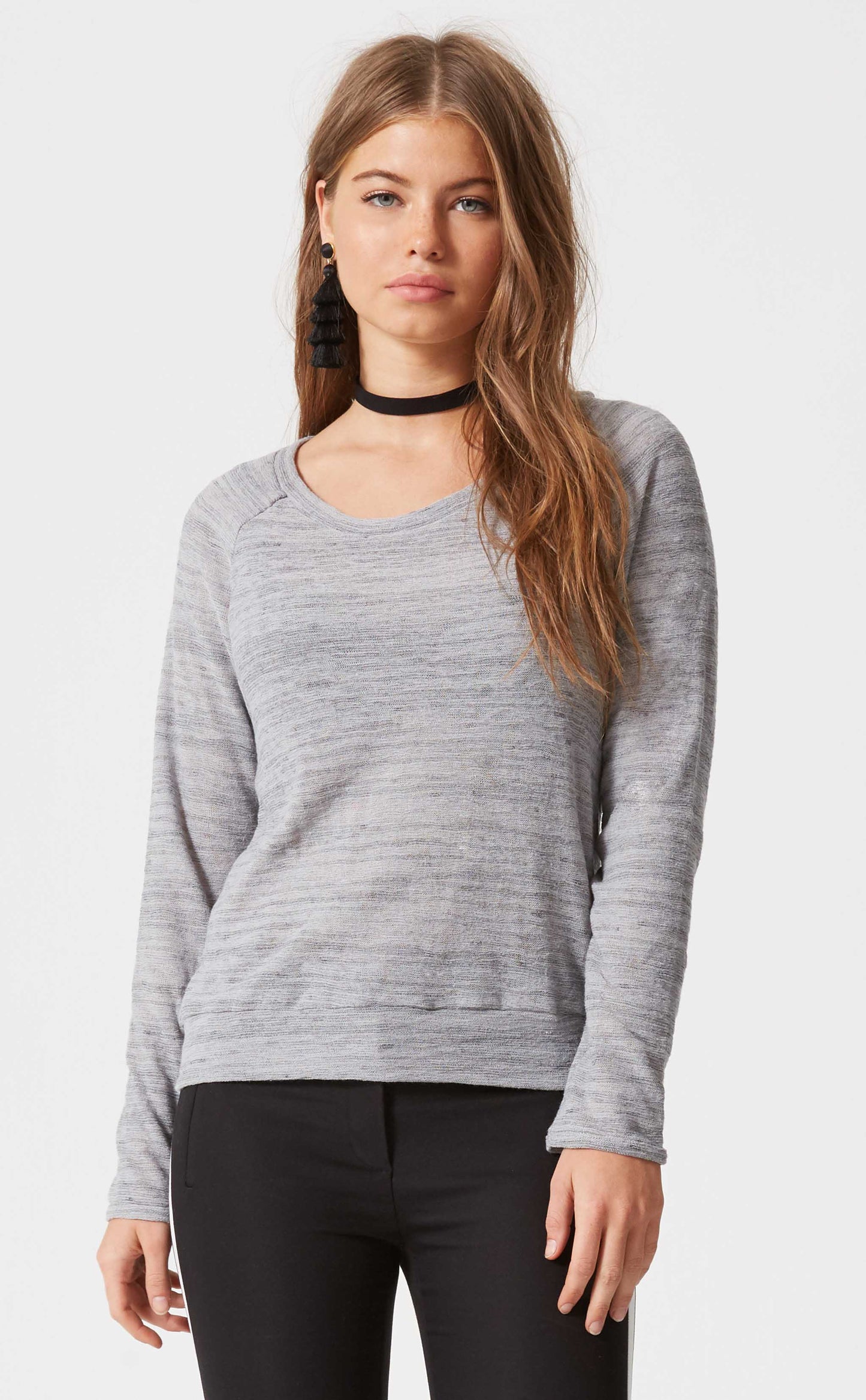 Raglan Long Sleeve With Banded Bottom