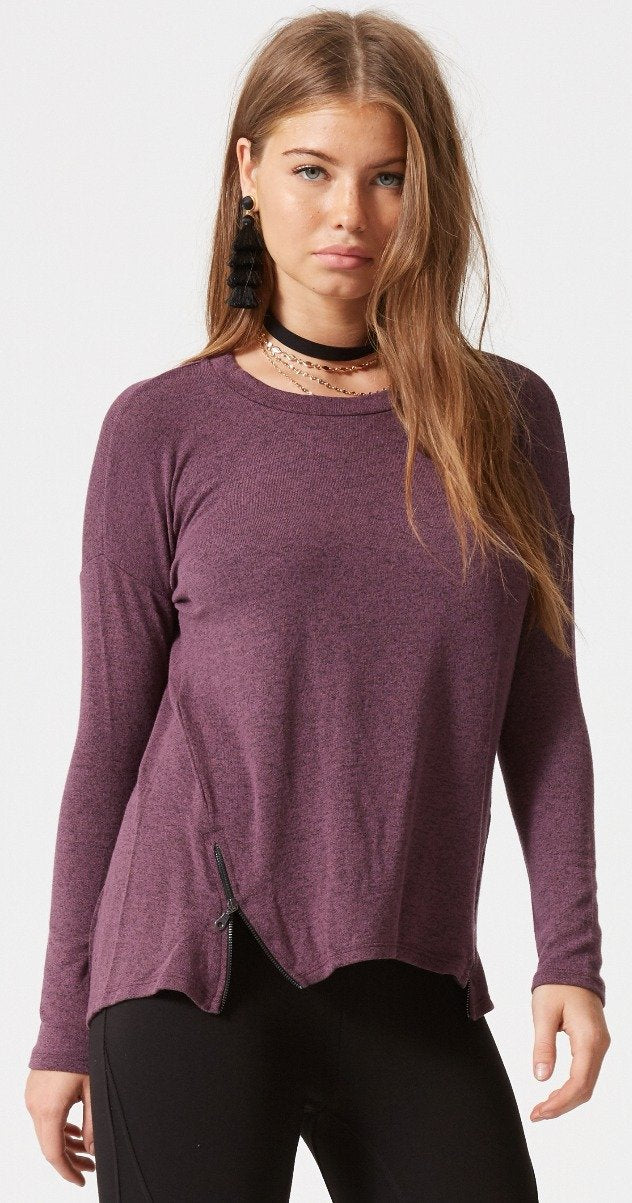 Long Sleeve Sweater w/ Front Zippers