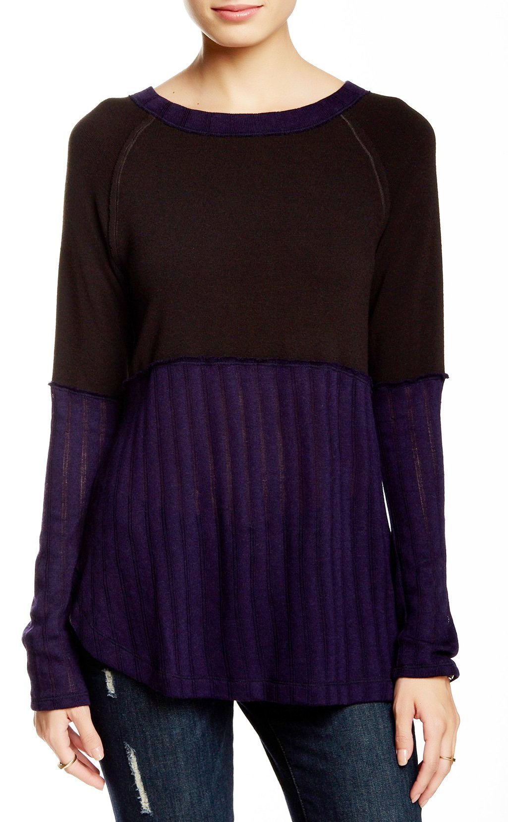 Two Fabric Split Sweater?id=2102805037092