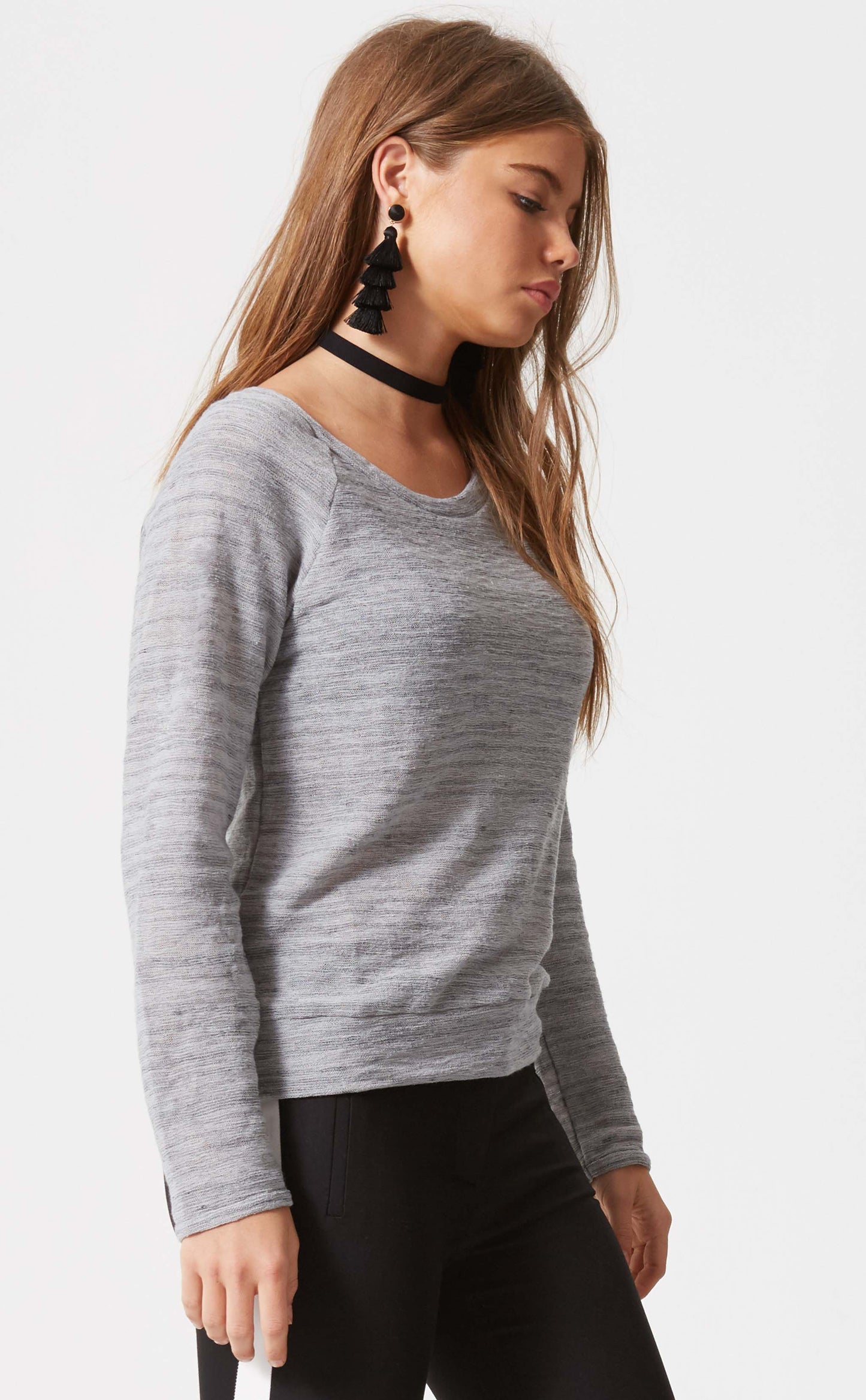 Raglan Long Sleeve With Banded Bottom