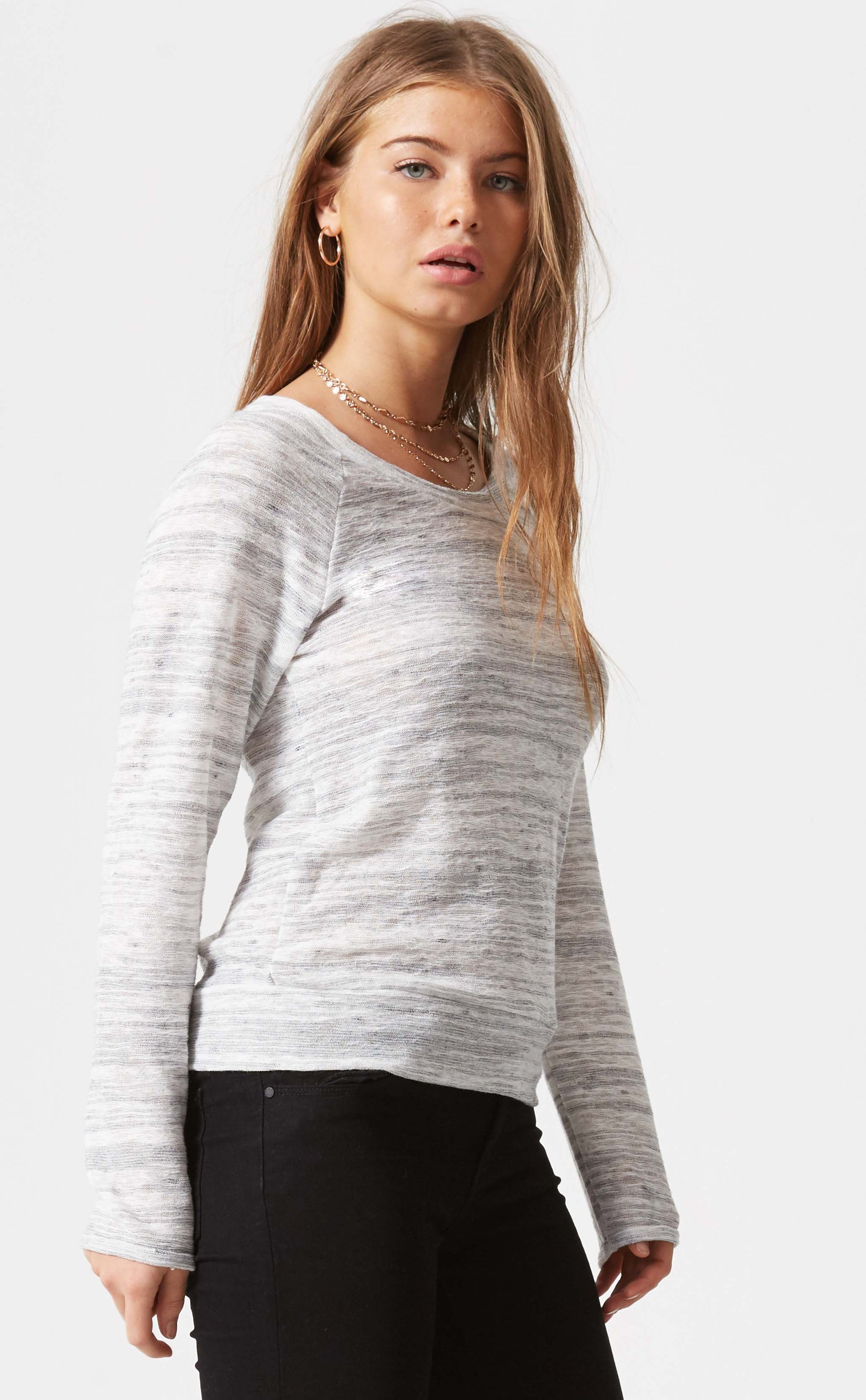 Raglan Long Sleeve With Banded Bottom