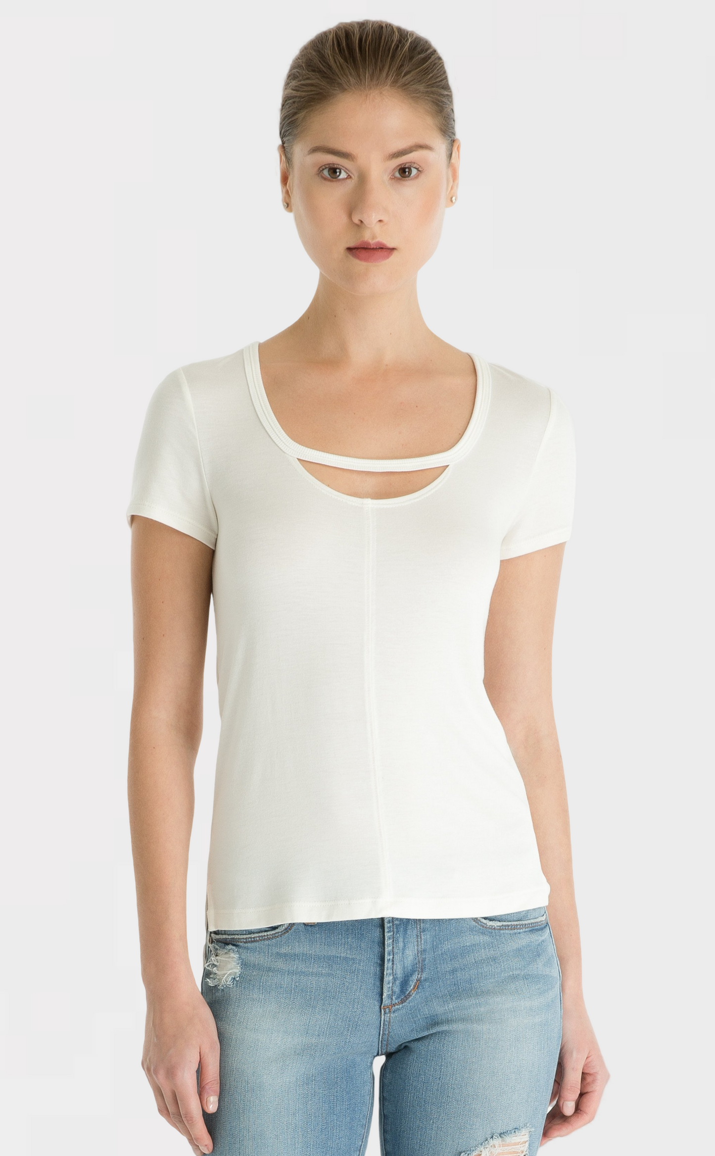 Short Sleeve Jewel Neck Top?id=14037384691830